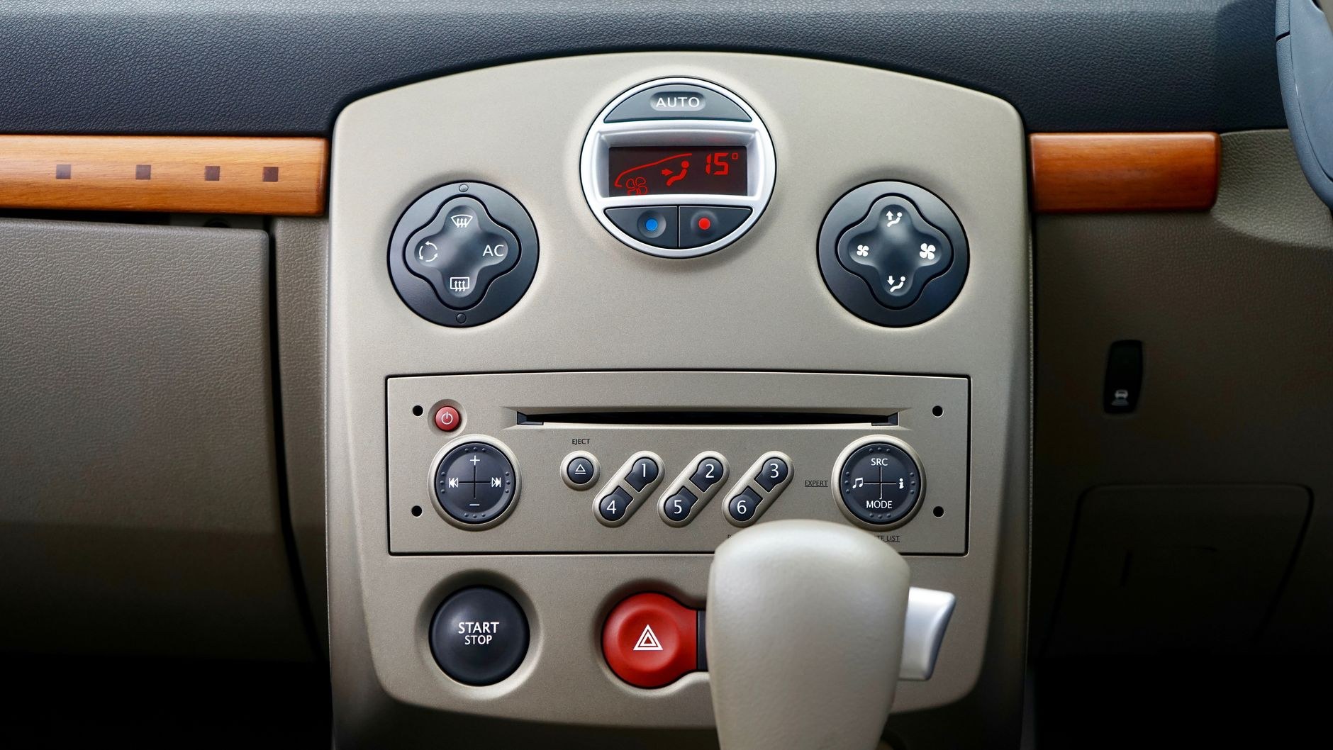 Dashboard head unit and climate controls